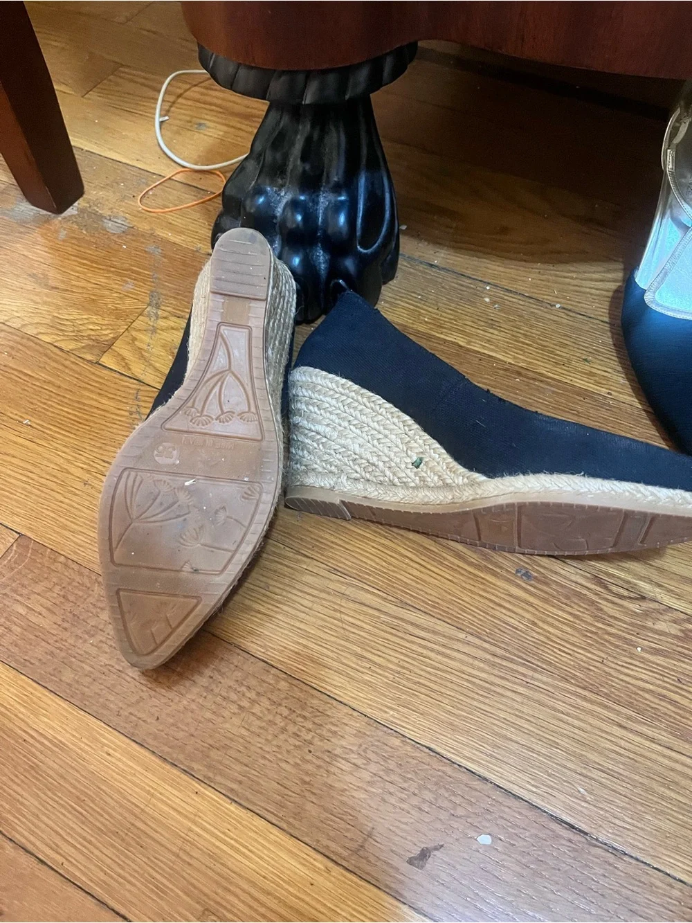 Black Espadrille Wedge Pumps - Women's Classic Style